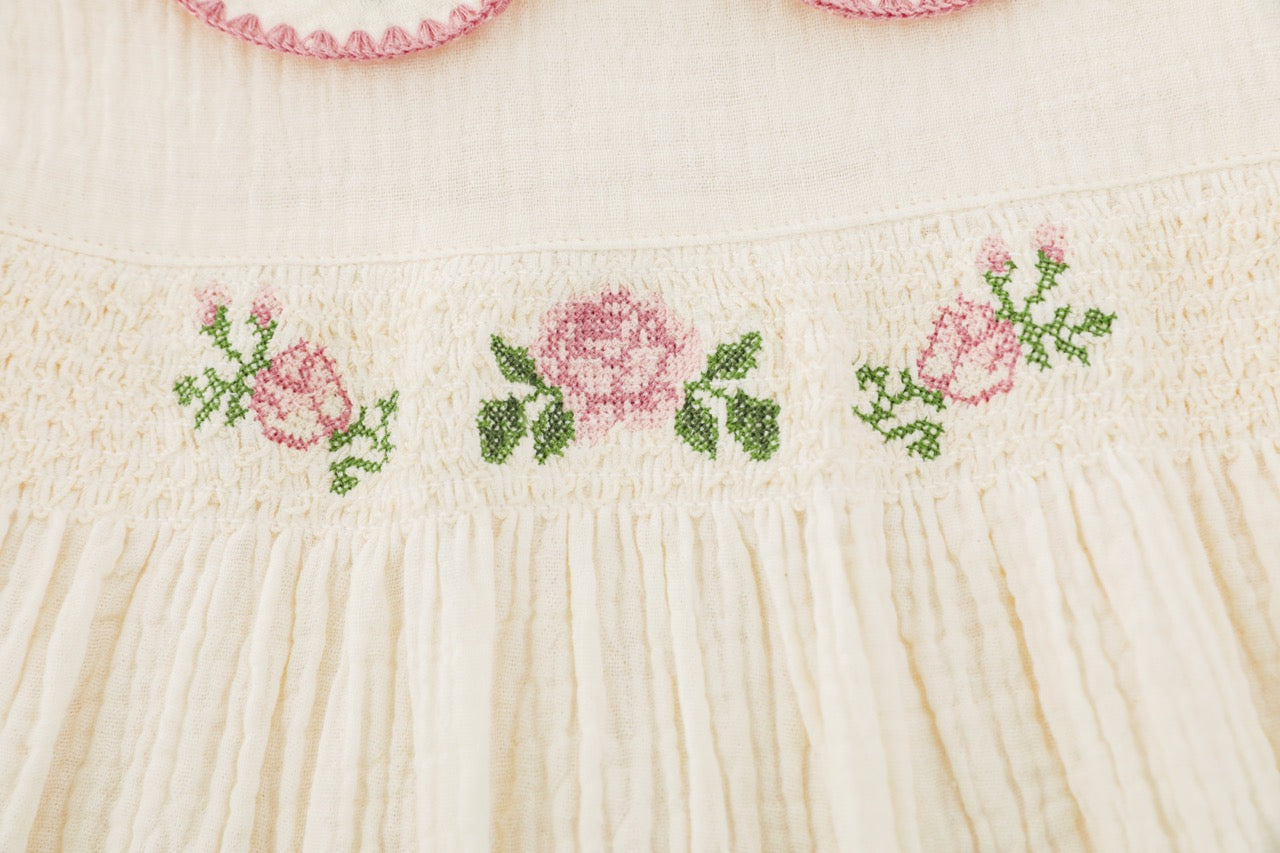 Cream Floral Embroidered Blouse