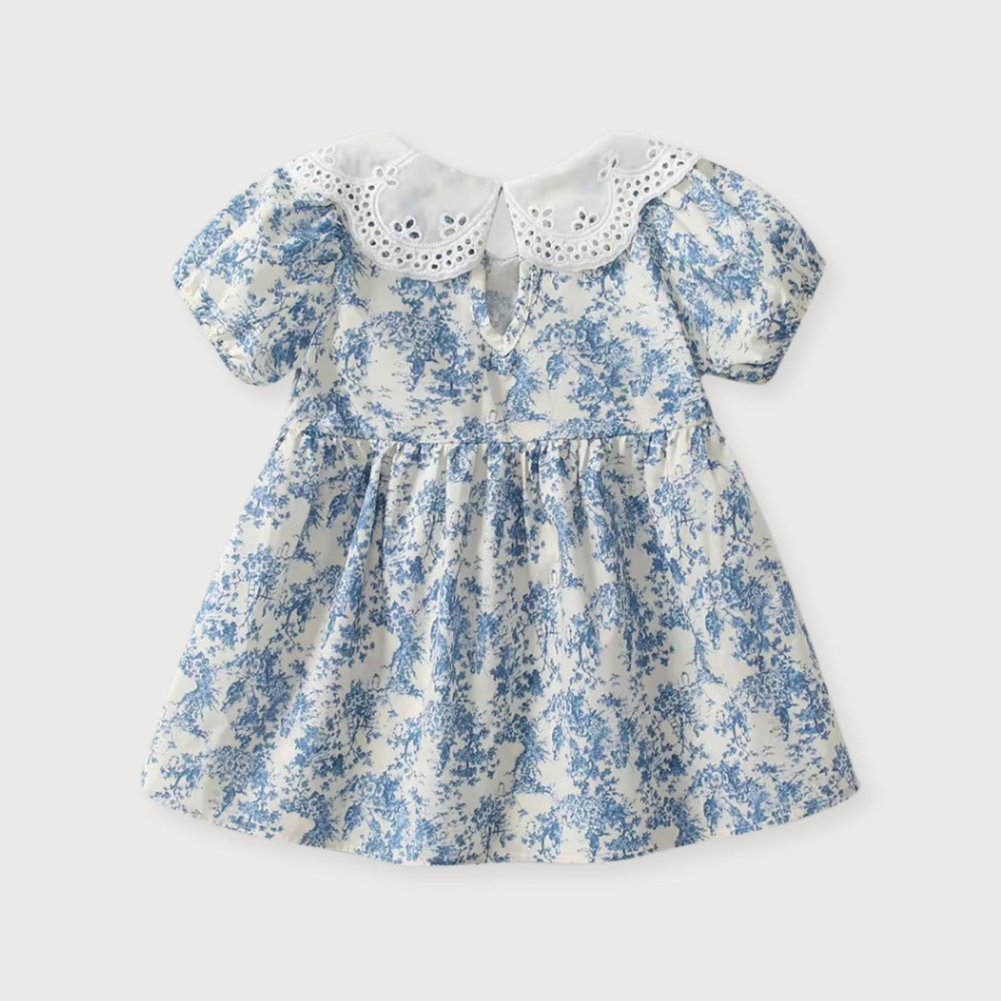 Broderie-Collar Toile Dress