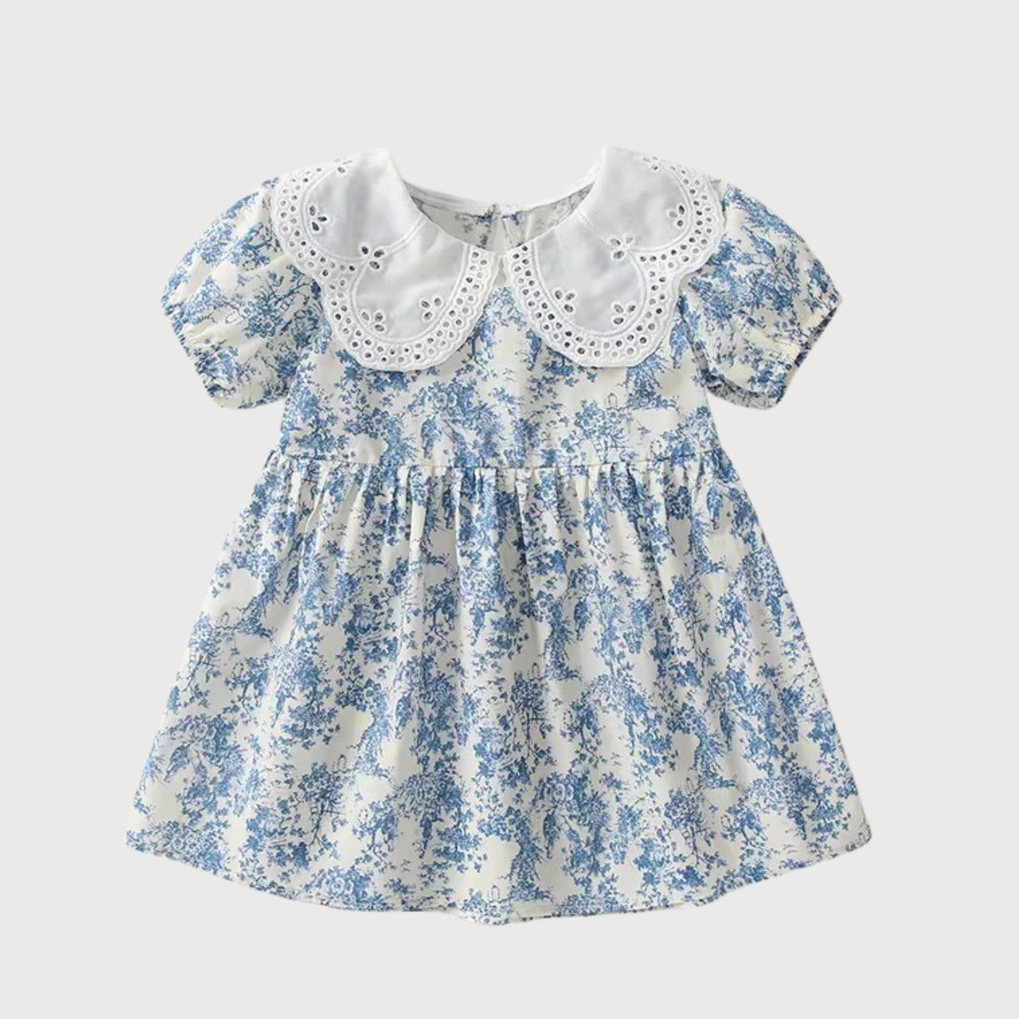 Broderie-Collar Toile Dress