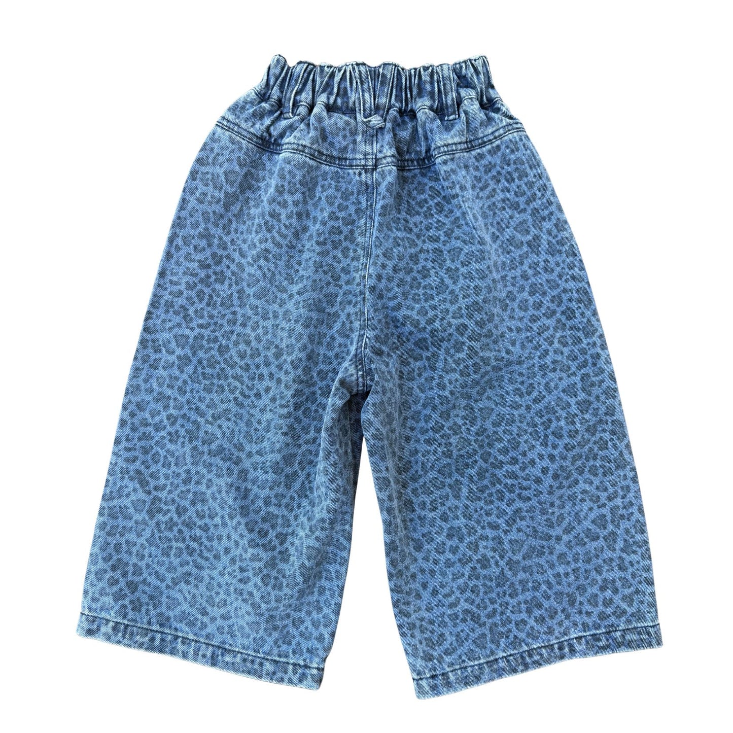 Denim Leopard Wide-Leg Jeans