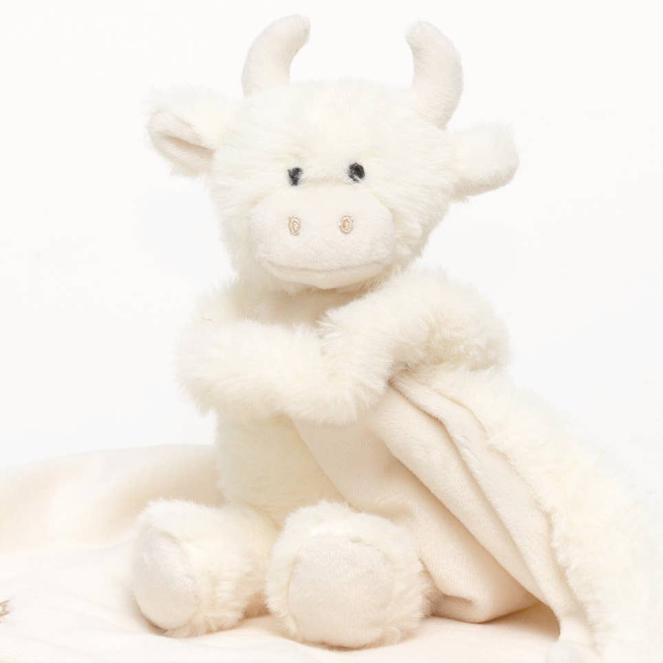 Highland Cow Soft Toy Baby Soother Cream 29CM X 29CM - Muddy Boots Home UK