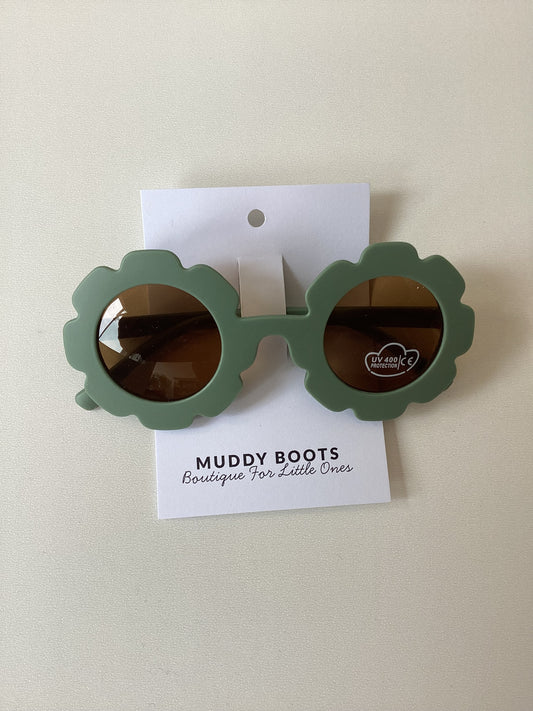 Green Flower Sunglasses