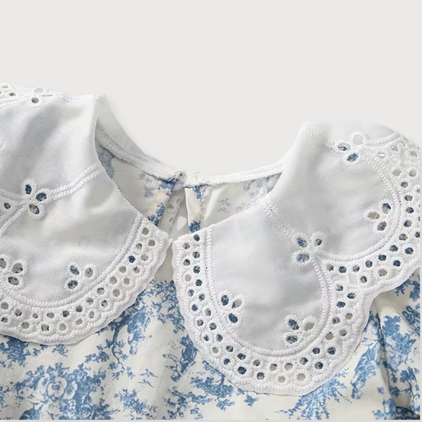 Broderie-Collar Toile Dress