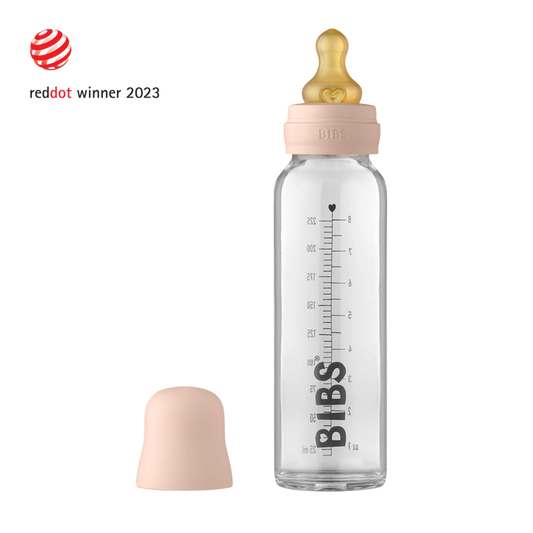 BIBS Baby Glass Bottle Complete Set Latex 225ml - Muddy Boots Home UK