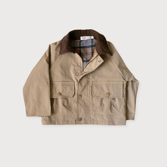 Beige Check-Lined Jacket