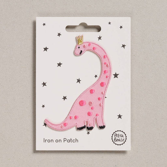 Petra Boase Ltd - Iron on Patch - Pink Dinosaur