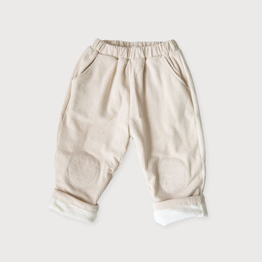 Cream Cord Trousers with Knee Patches