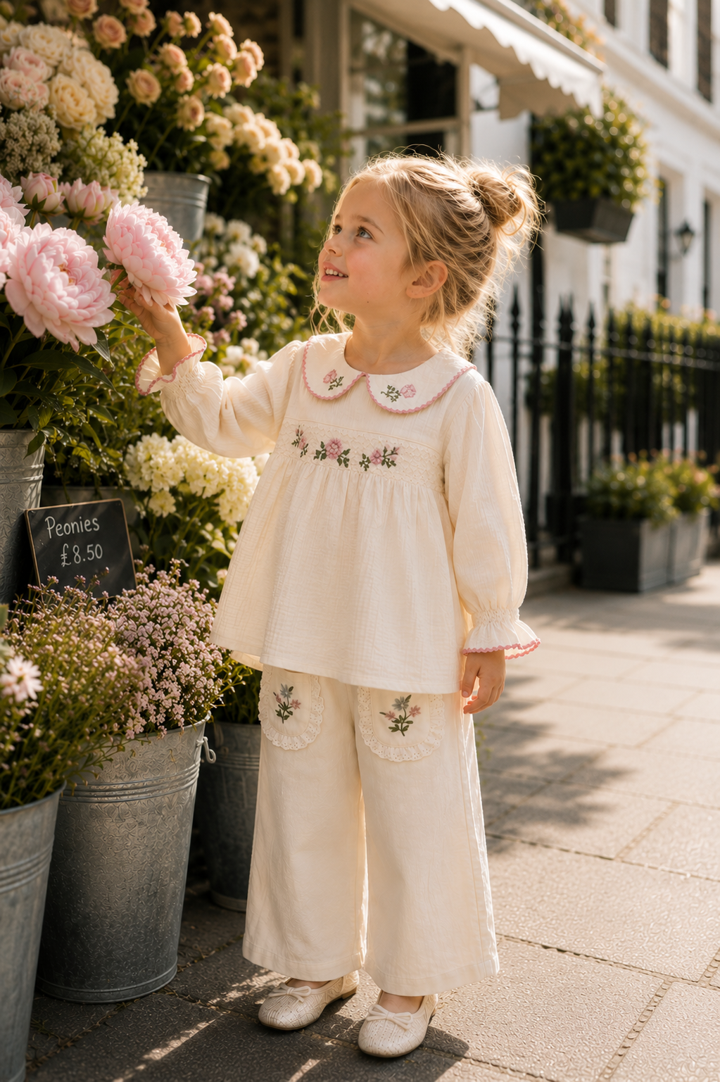 Cream Floral Embroidered Blouse