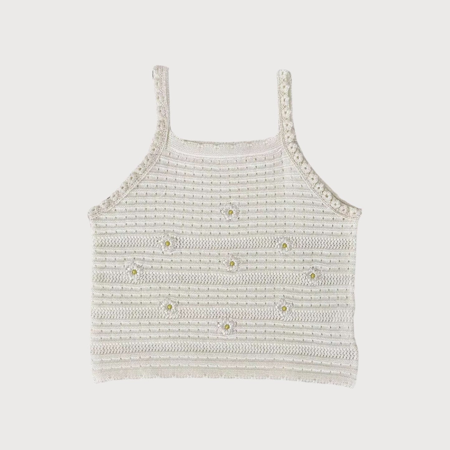 Daisy Embroidered Summer Knit Vest
