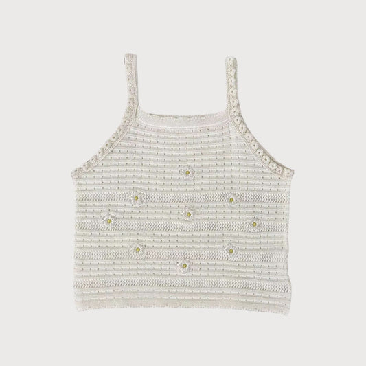 Daisy Embroidered Summer Knit Vest
