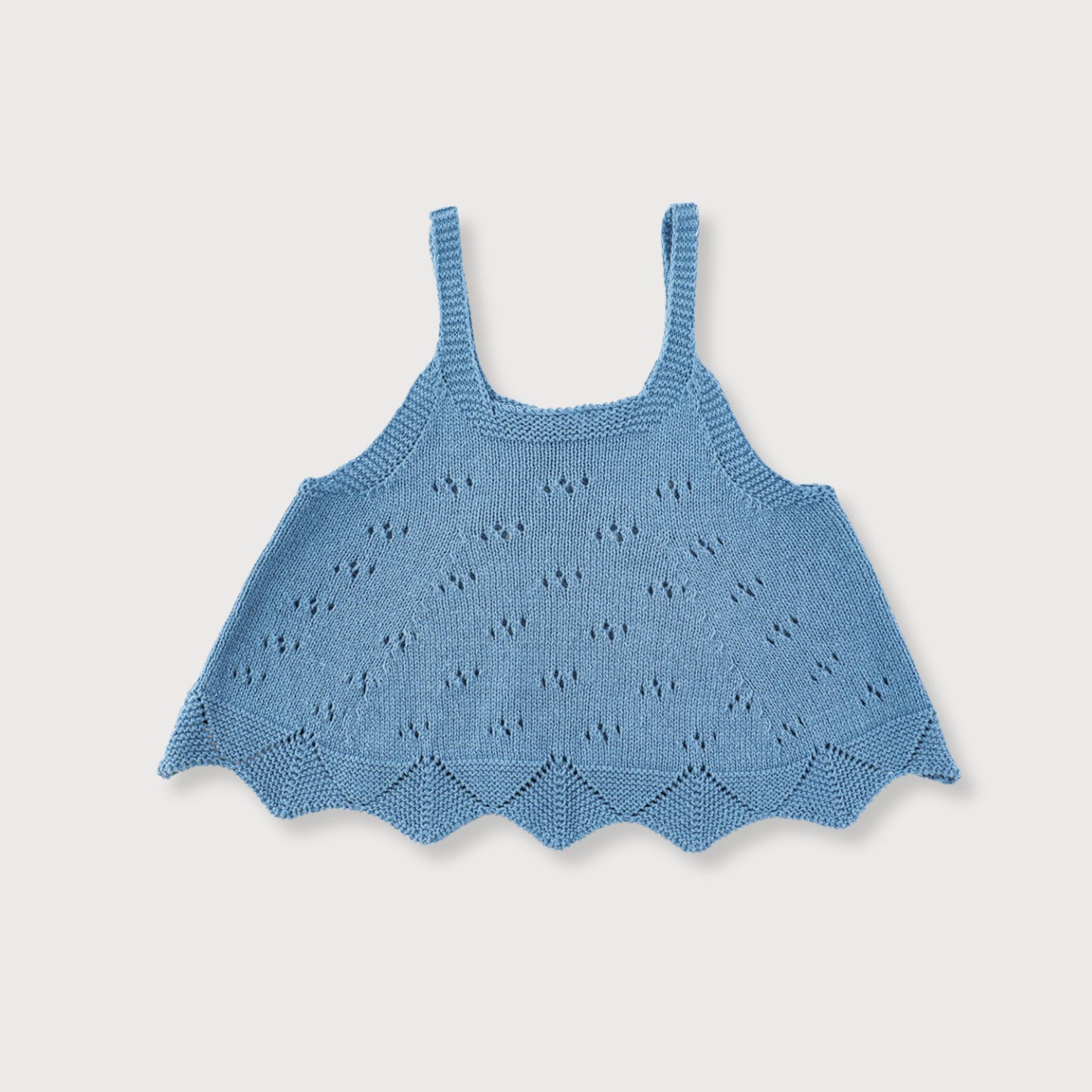 Blue Cotton Knit Vest Top