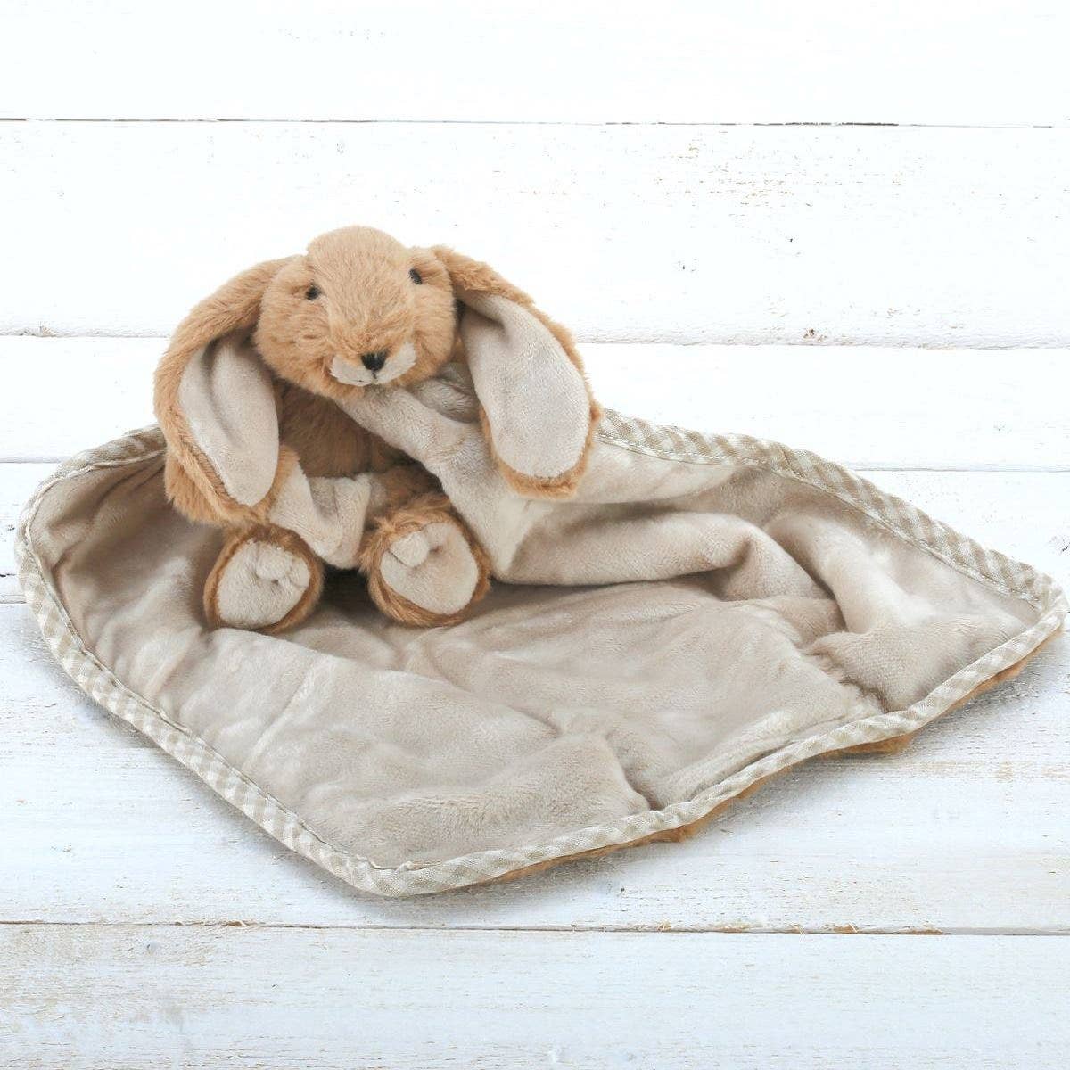 Bunny Baby Plush Soft Toy Soother Comforter Brown 29 X 29CM - Muddy Boots Home UK