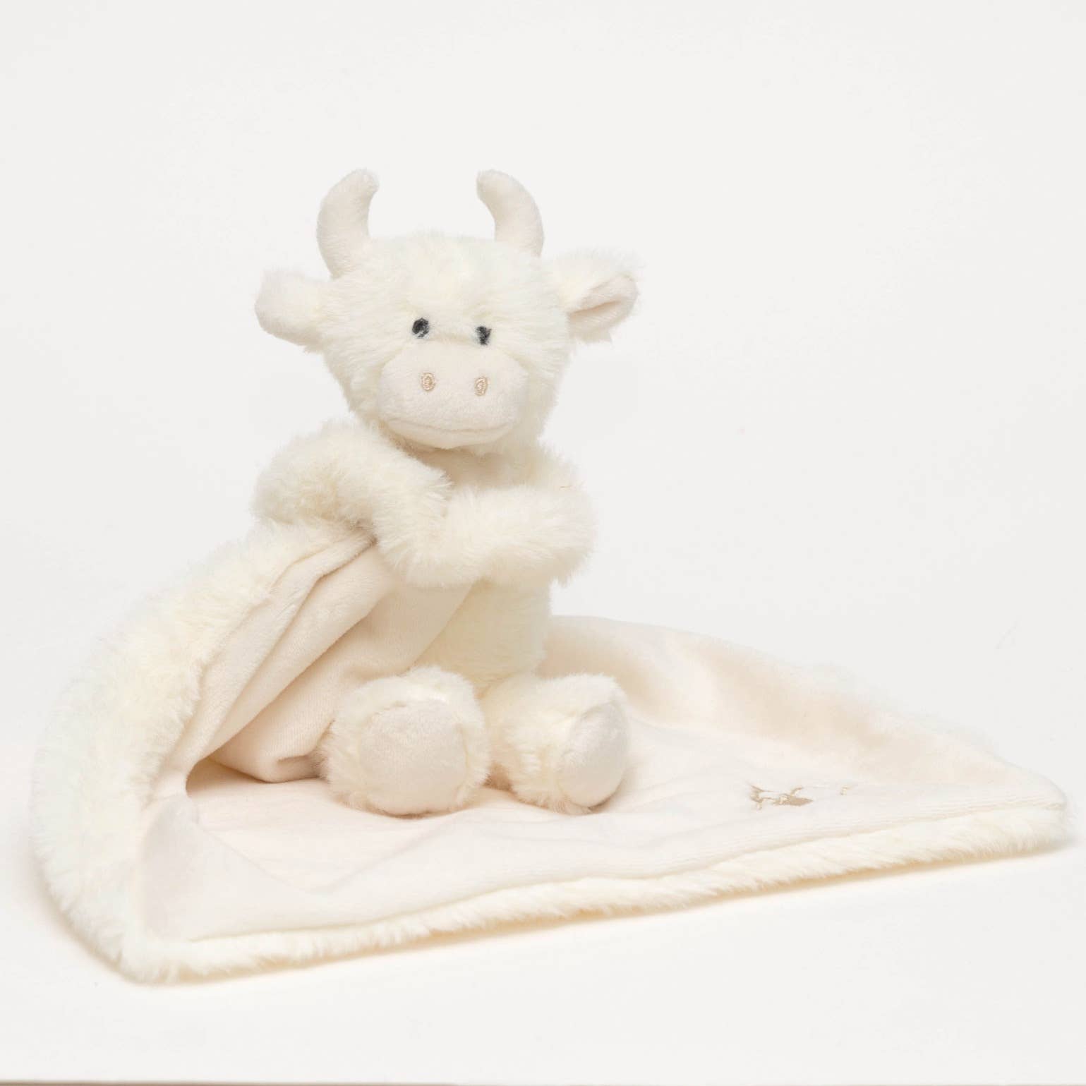 Highland Cow Soft Toy Baby Soother Cream 29CM X 29CM - Muddy Boots Home UK