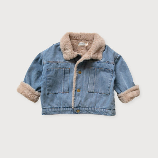 Faux Fur–Lined Denim Jacket