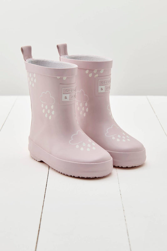 Little Kids Baby Pink Colour-Revealing Wellies - Muddy Boots Home UK