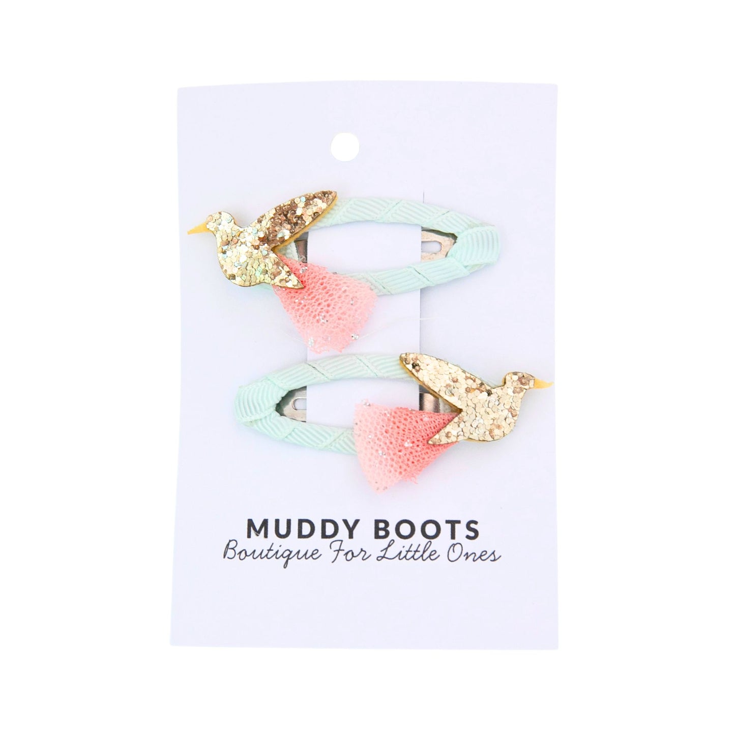 Gold Bird Toddler Hair Clips