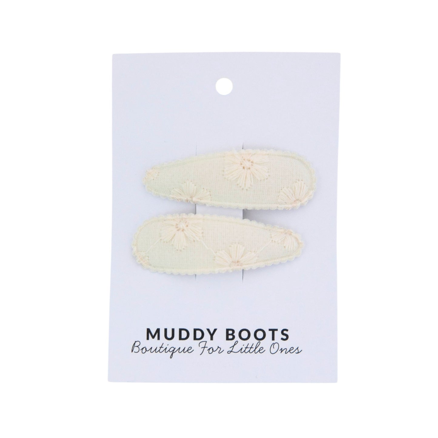 Ivory Floral Toddler Hair Clips