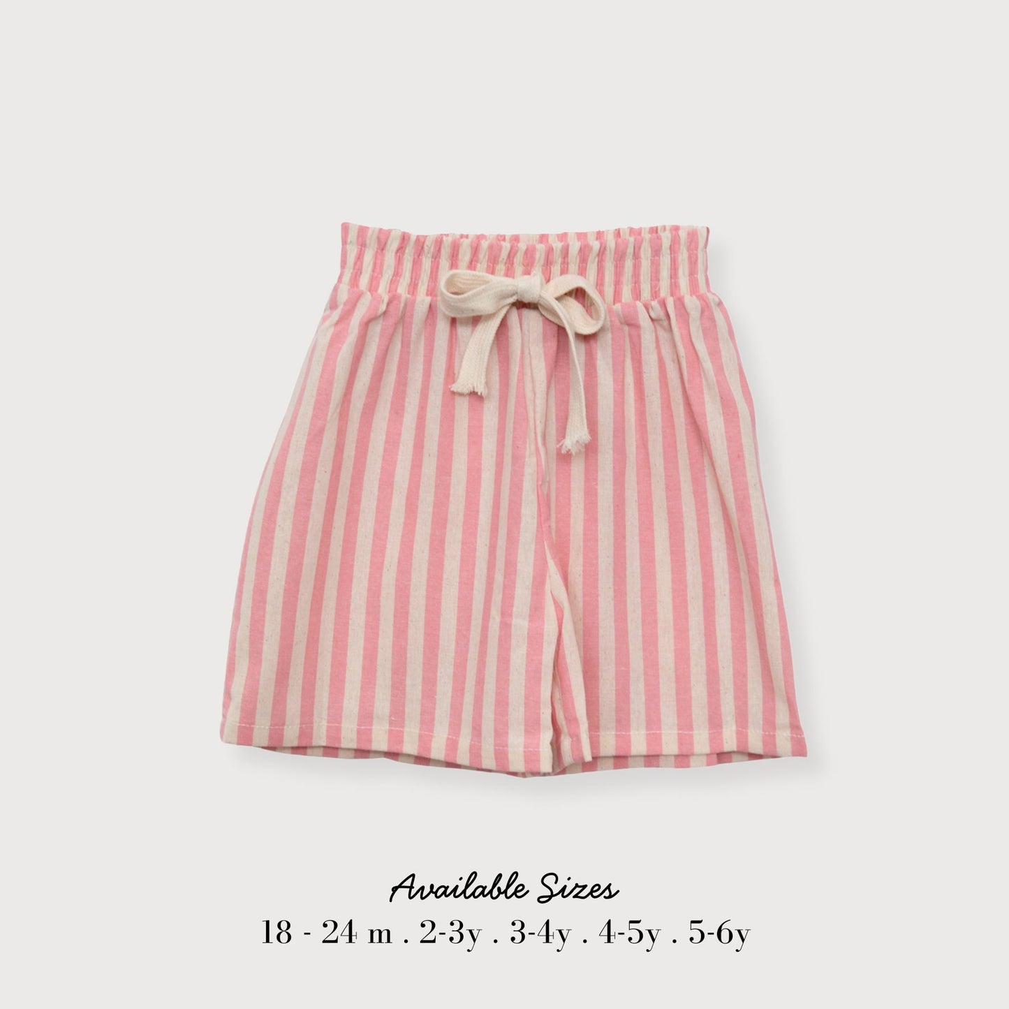 Pink Stripe Cotton Shorts