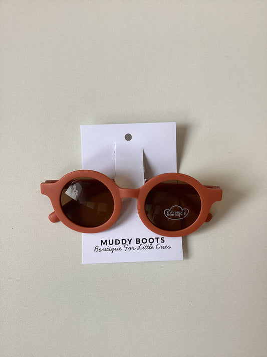 Burnt Orange Round Sunglasses