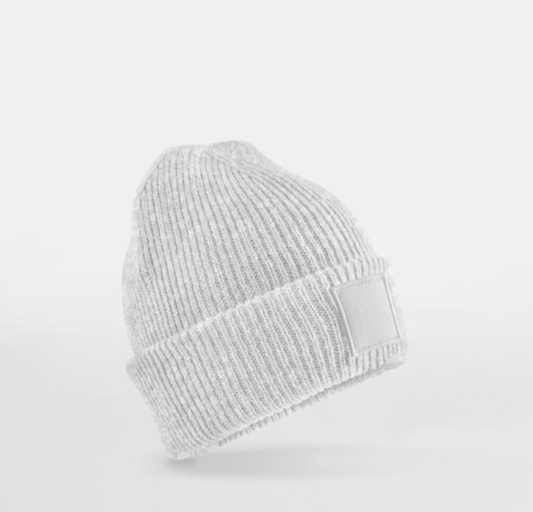 Kids Deep Cuffed Tonal Patch Beanie Hat
