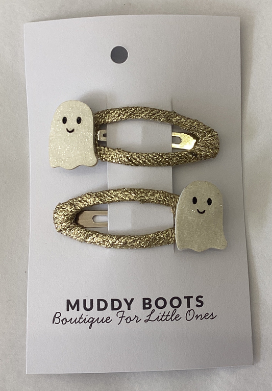 Ghost Sparkly Hair Clips
