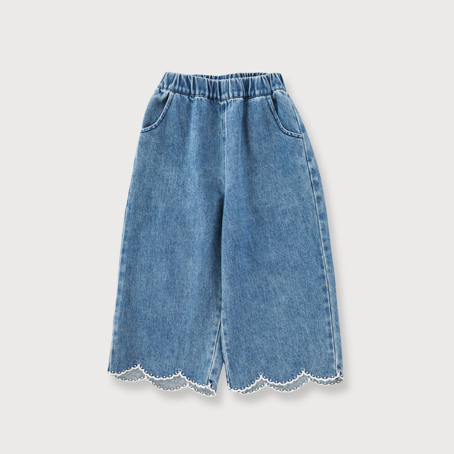 Girls Soft Denim Wide Leg Jeans