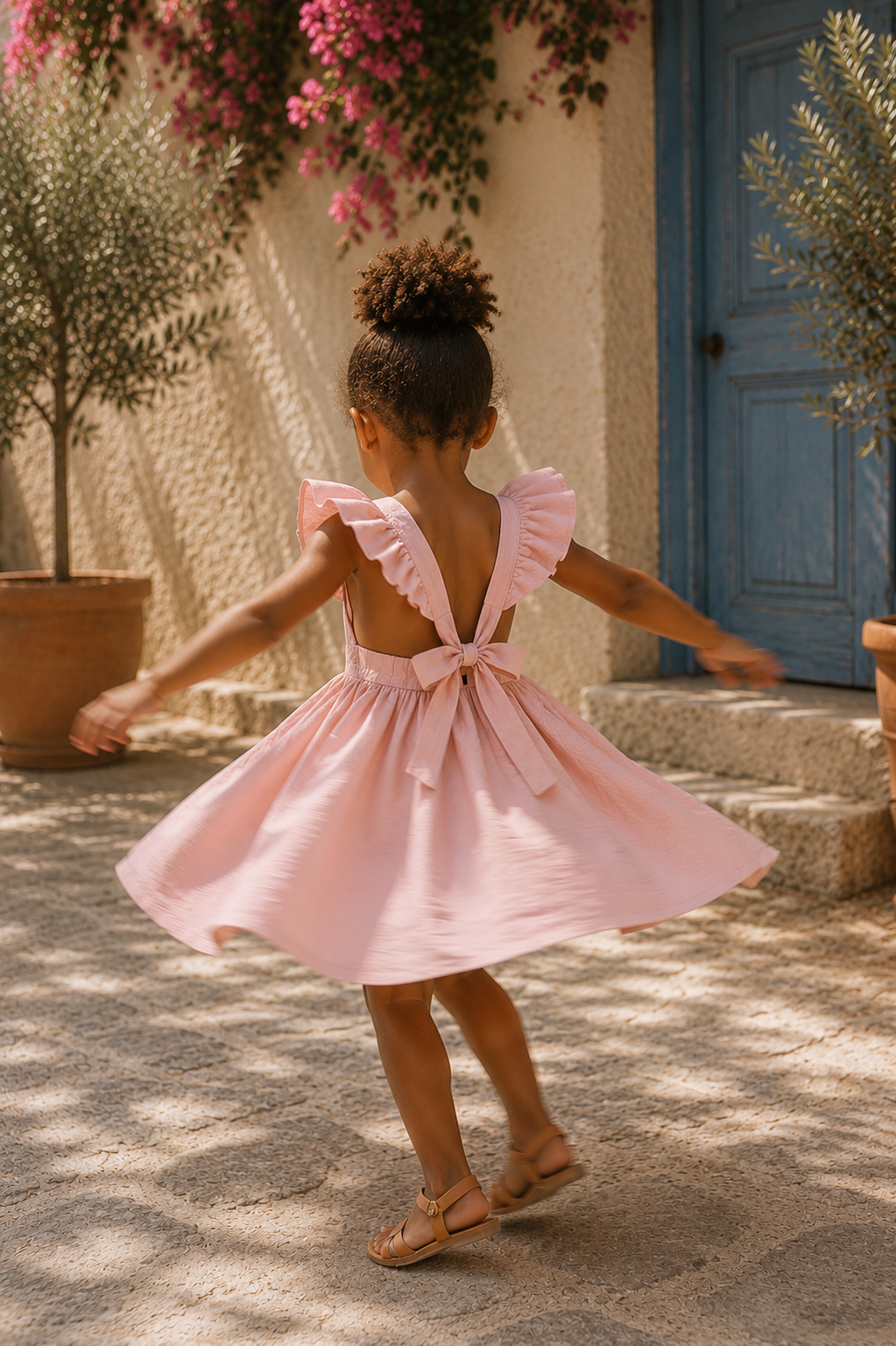 Blush Frill Bow Dress