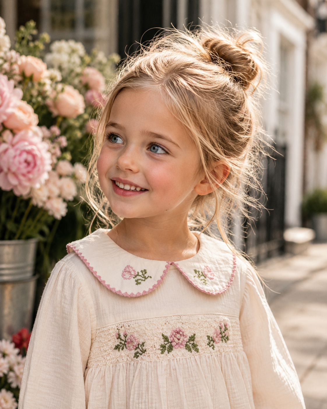 Cream Floral Embroidered Blouse