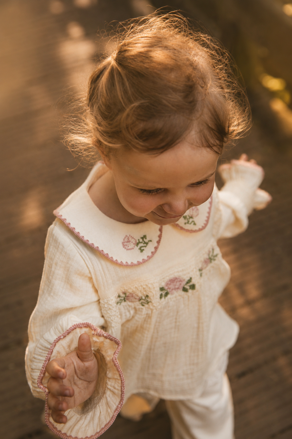Cream Floral Embroidered Blouse