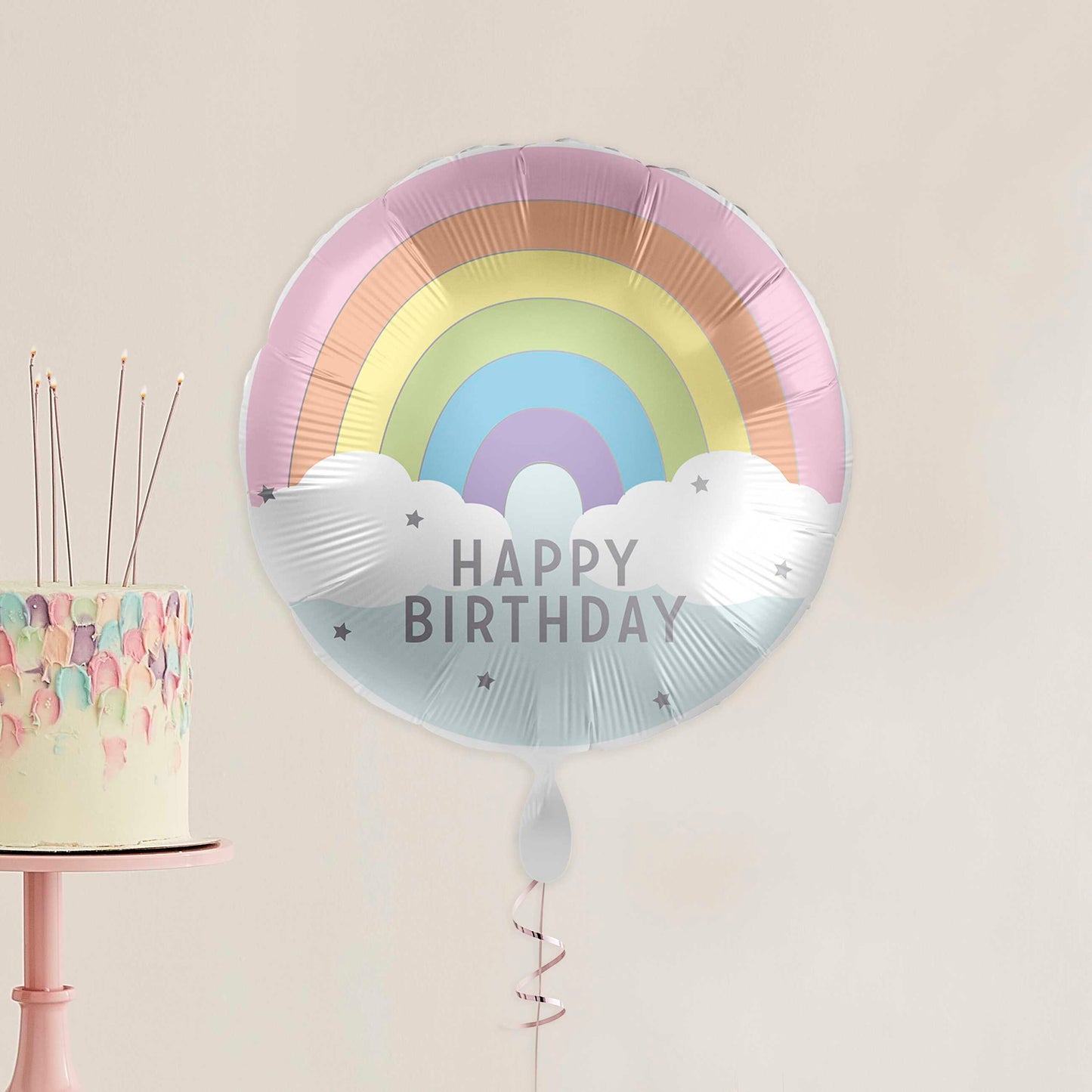 Rainbow Party Happy Birthday Balloon