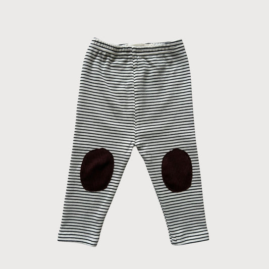 Black striped leggings with knee patches