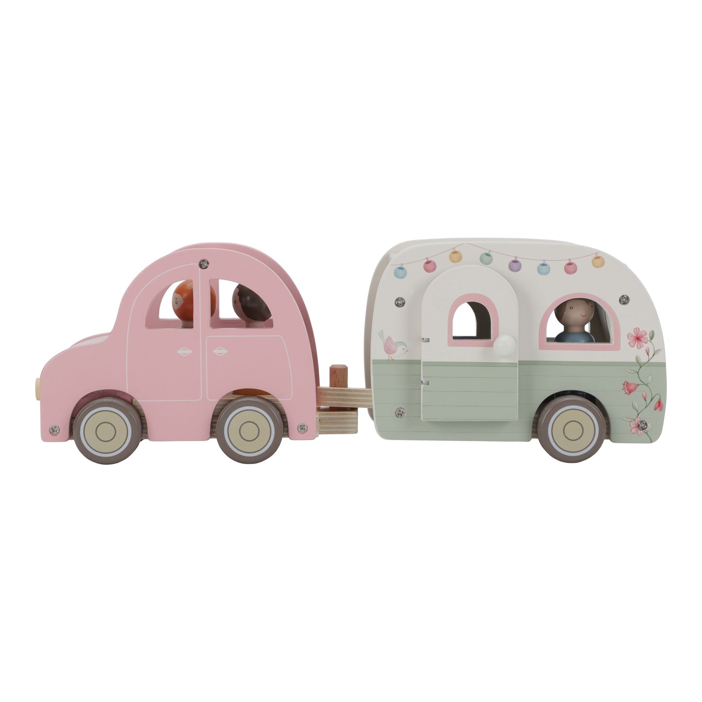 Toy Car with Caravan – Wooden Playset