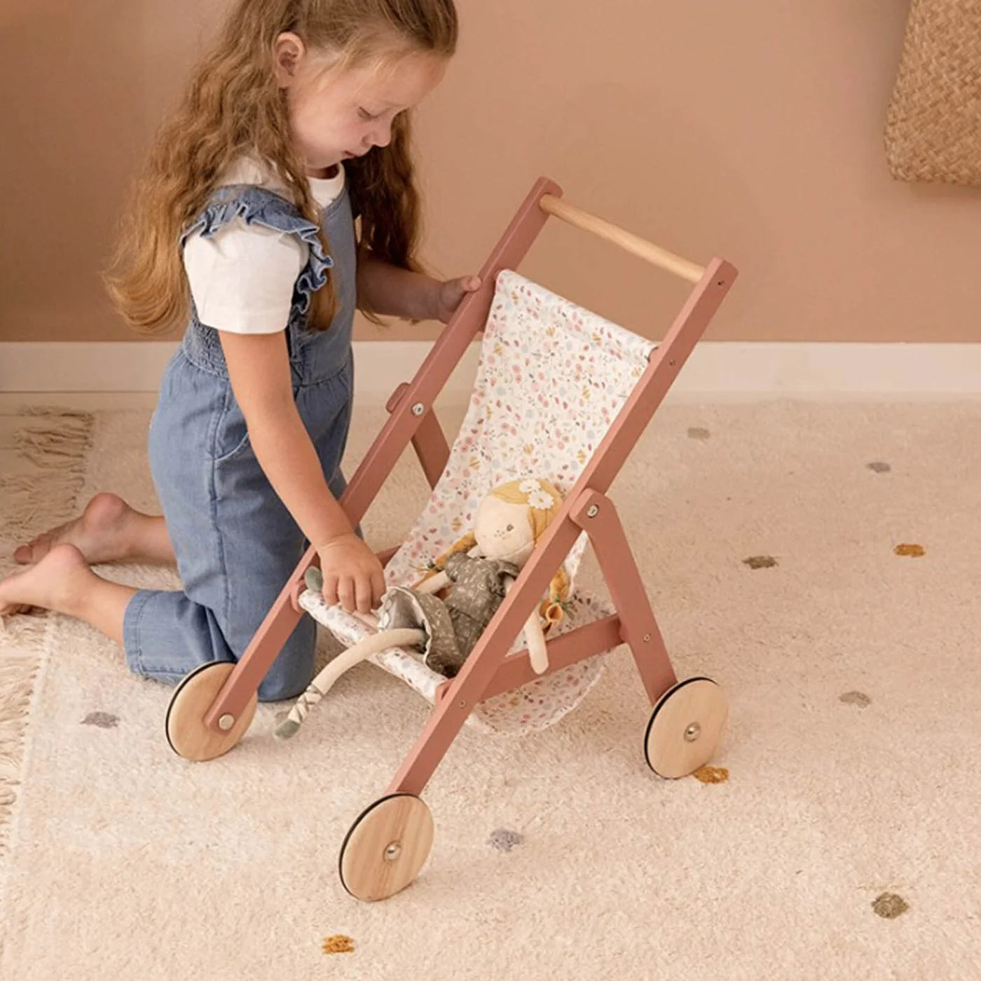 Little Dutch Wooden Doll Stroller