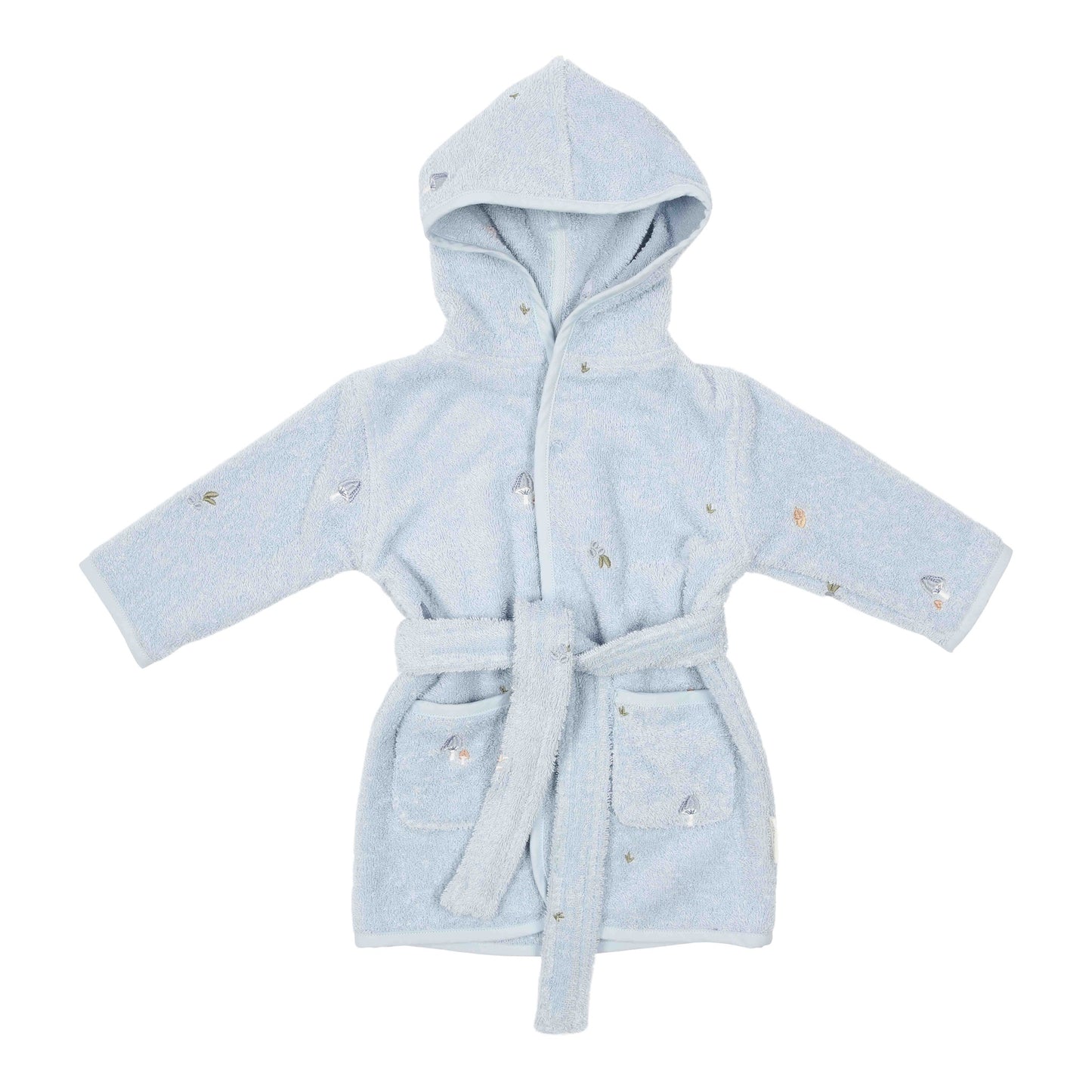 Children’s Bathrobe – Embroidered Denim Blue (Size 86/92)