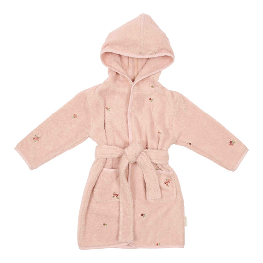 Children’s Bathrobe – Embroidered Blossom Pink (Size 74/80)