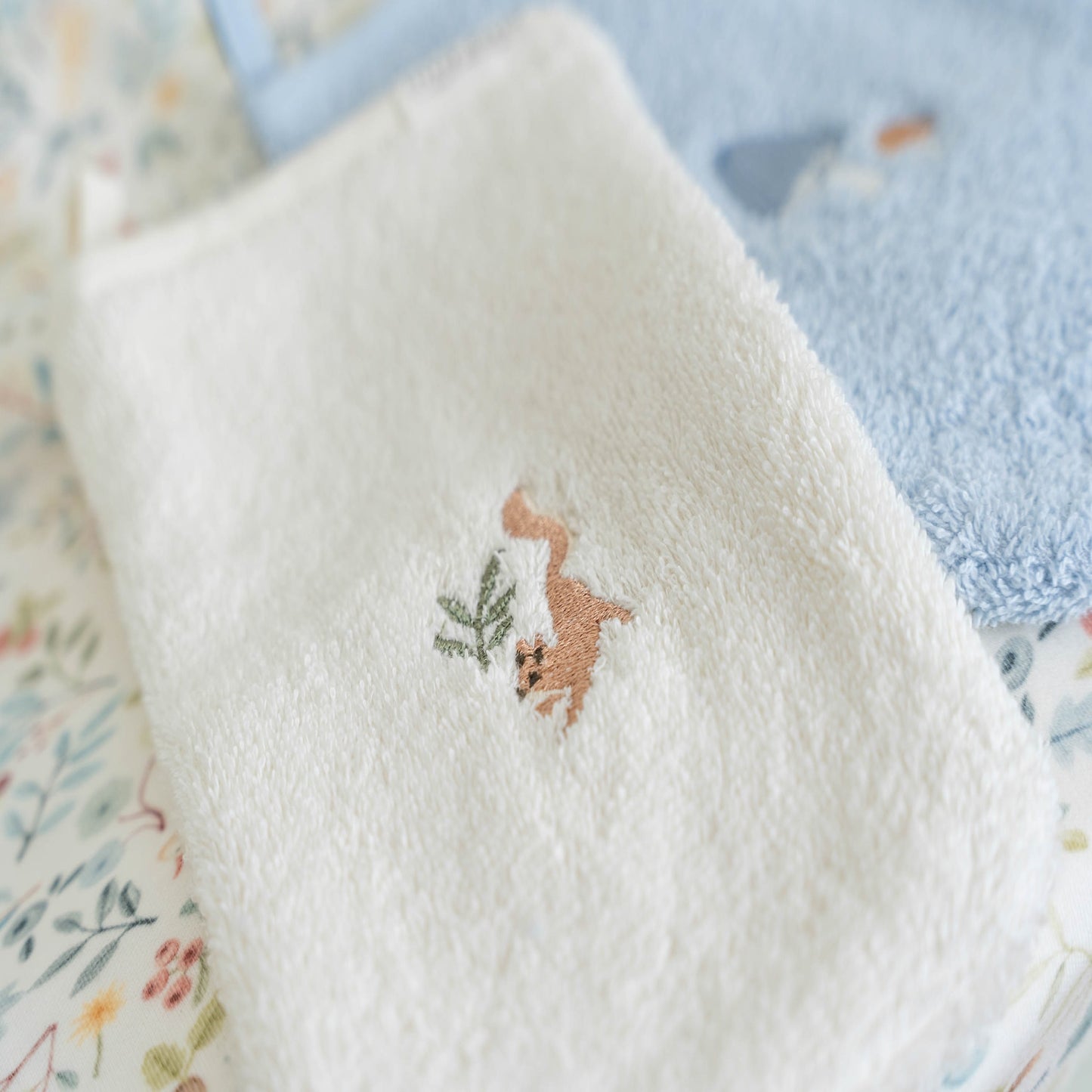 Forest Friends Embroidered Washcloth Set – 100% Organic Cotton