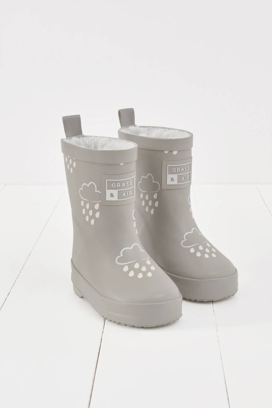 Geothermal Grey Colour-Changing Kids Wellies - Muddy Boots Home UK