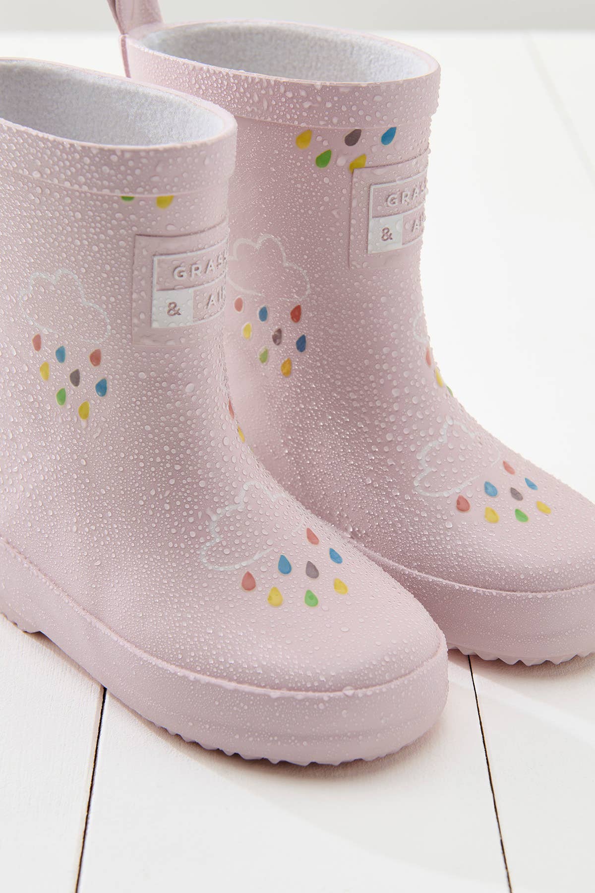 Grass & Air - Little Kids Baby Pink Colour-Revealing Wellies