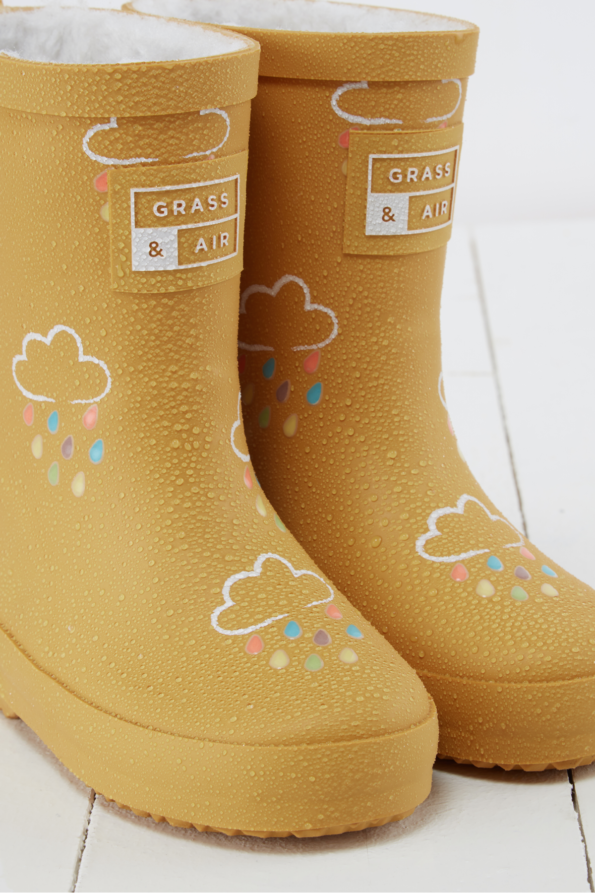 Ochre Colour-Changing Kids Winter Wellies - Muddy Boots Home UK