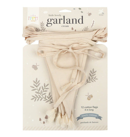 Cotton Garland/ Bunting, Party Decoration: Cream - Muddy Boots Home UK