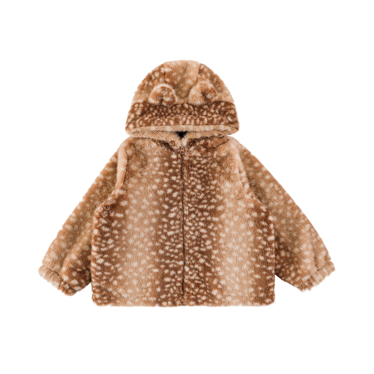 Fawn Faux-Fur Hooded Coat