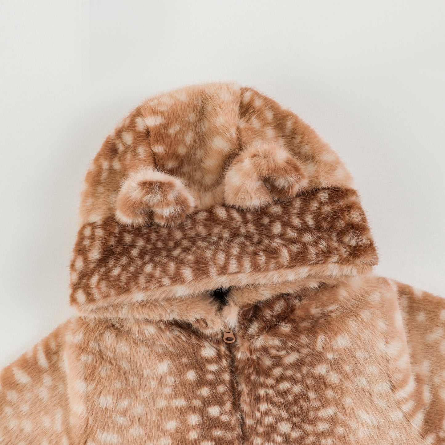 Fawn Faux-Fur Hooded Coat