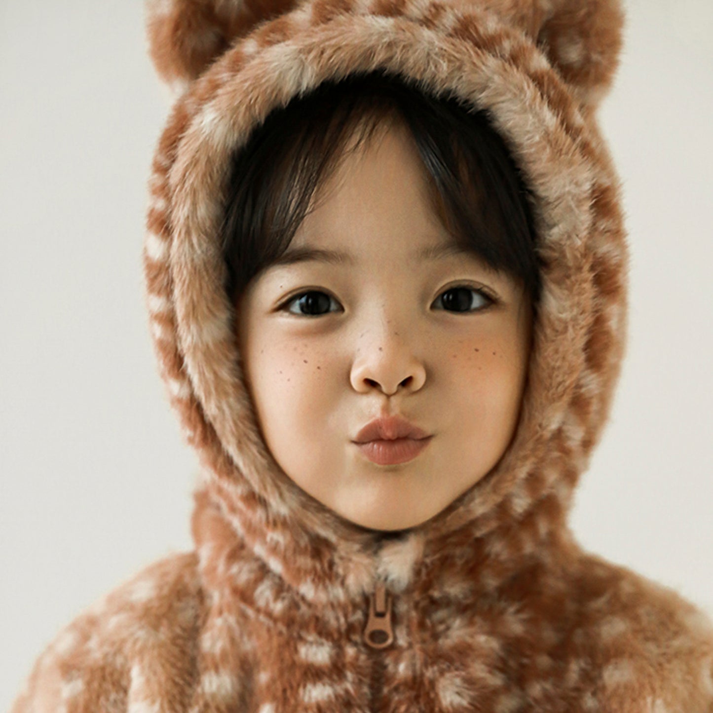 Fawn Faux-Fur Hooded Coat