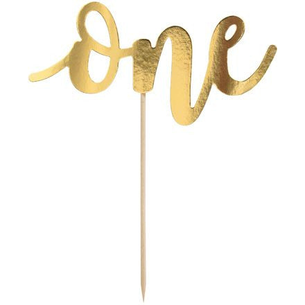 Gold One Cake Topper - Muddy Boots Home UK