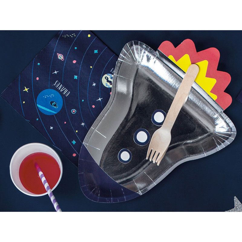 Rocket Shaped Space Party Plates - Muddy Boots Home UK