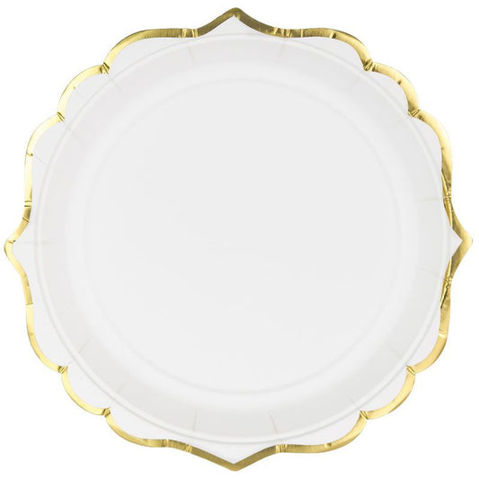 White Plates with Gold Edge - Muddy Boots Home UK