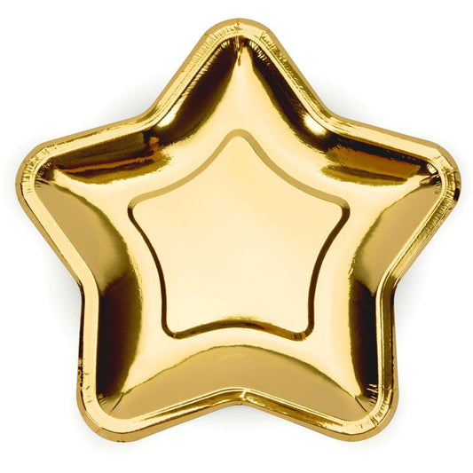 Gold Star Shaped Plates - Muddy Boots Home UK