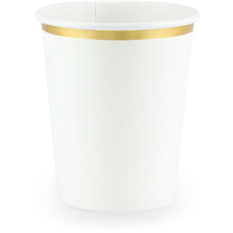 White Cups with Gold Edgeing - Muddy Boots Home UK