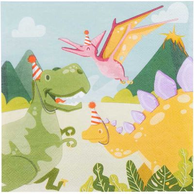 12PK DINO PARTY PAPER NAPKINS - Muddy Boots Home UK