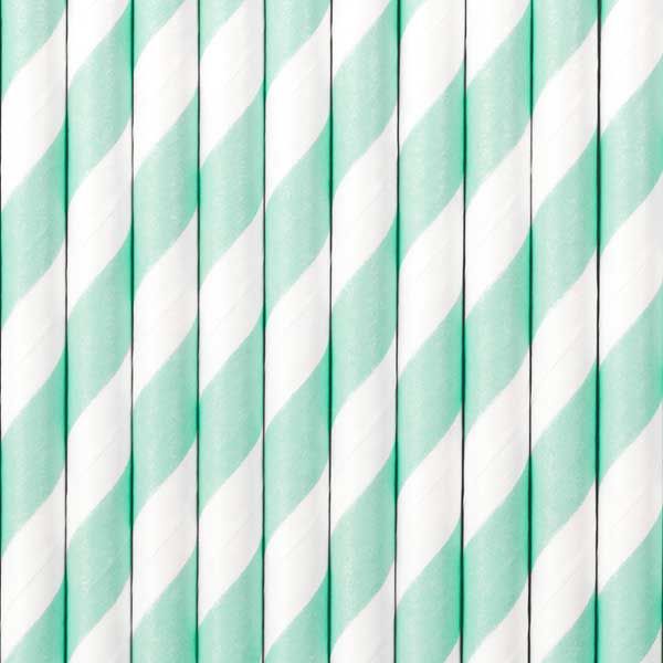 Blue Stripe Paper Straws 10pk